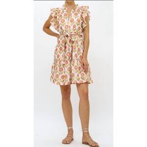 Oliphant Flirty Ruffle Hem Mini Dress No Sash Women’s Sz. L